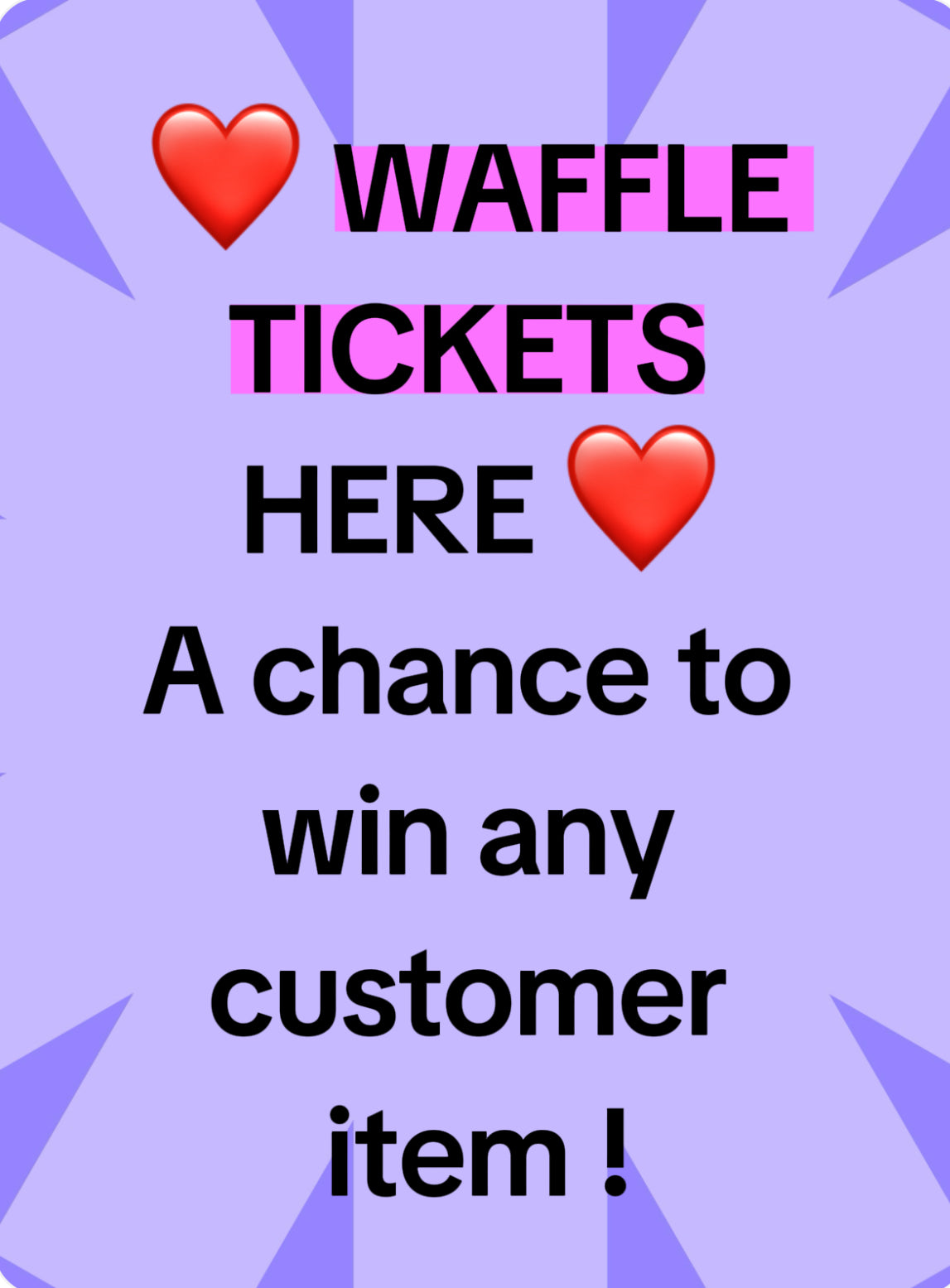 3# Waffle tickets . win a custom item of your choice . Creators can claim a blank tumbler bundle due when in stock ❤️❤️