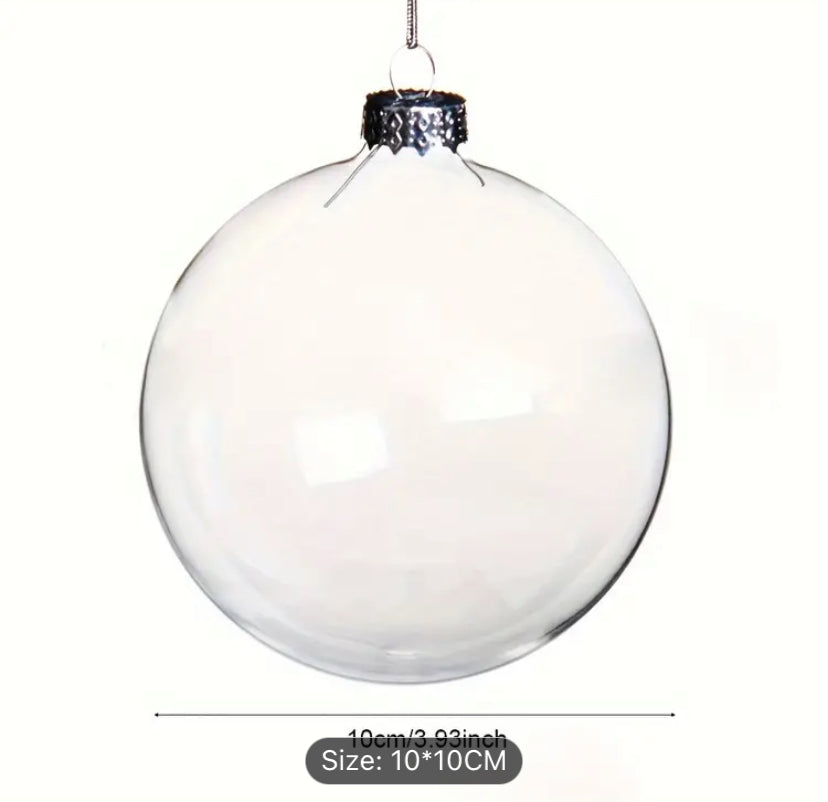 Glass baubles 8cm ( larger 10cm size available )