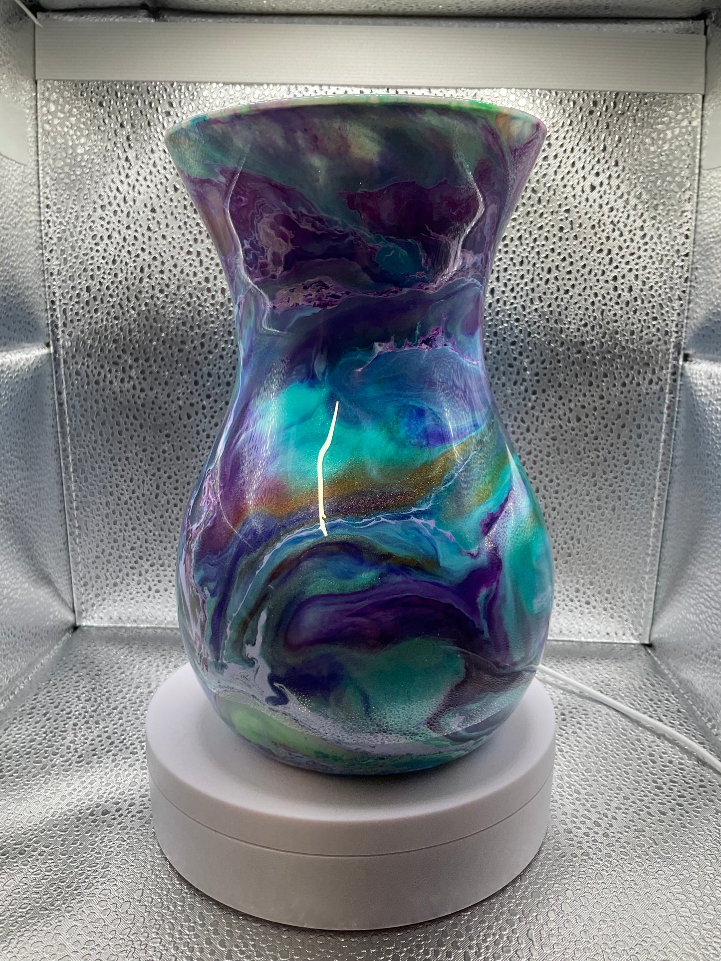 Glass vase,  custom colours ..med size ( this is an example and not for sale )