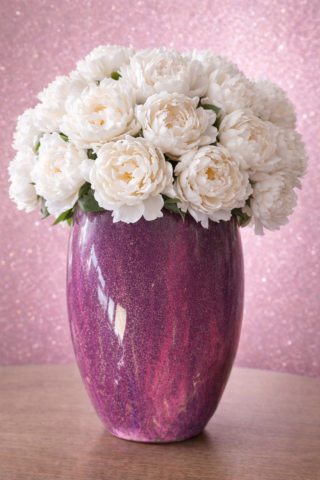 Ridged vase purple and cerise . Flowers not included