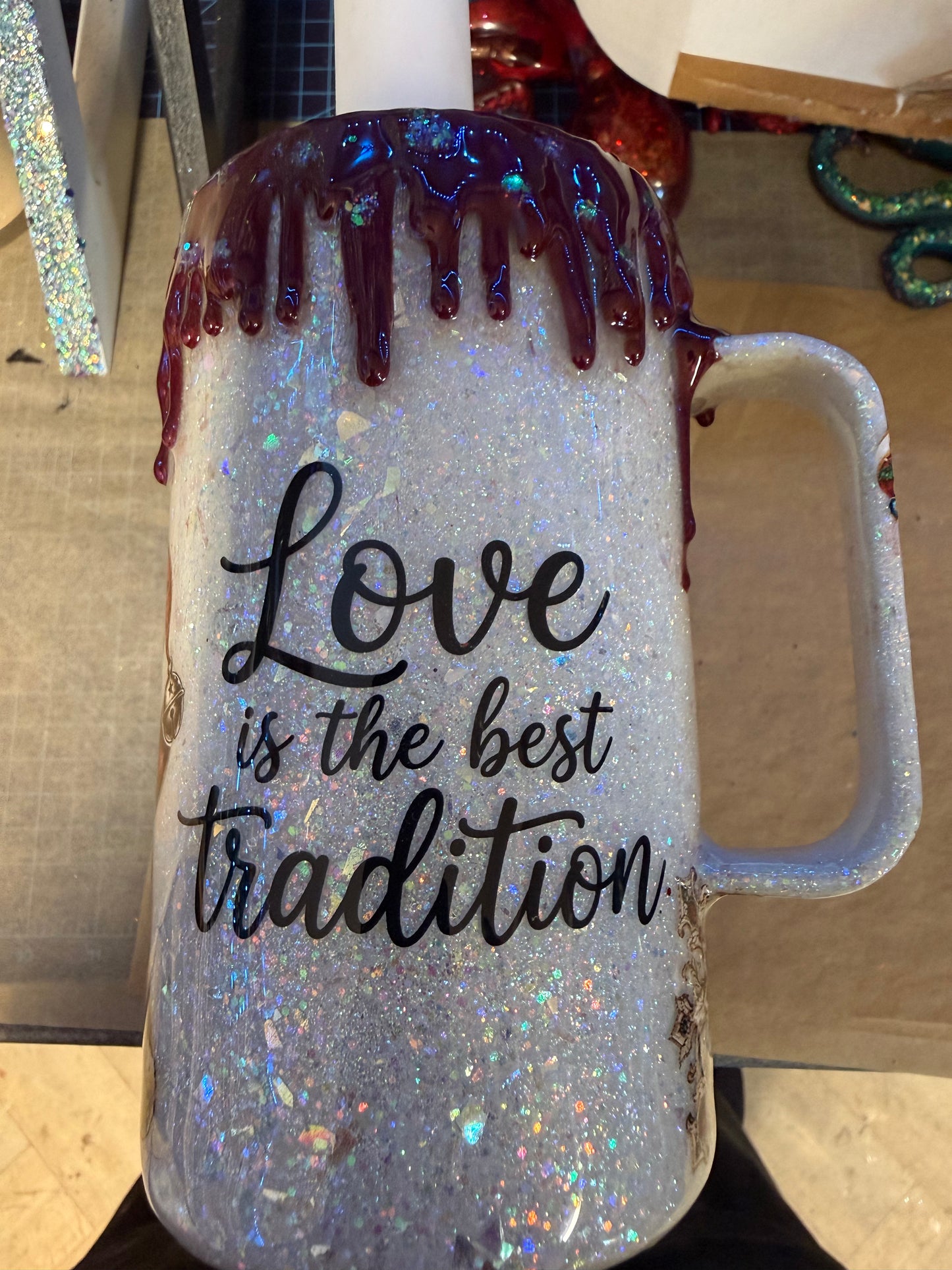20oz  Xmas mug white/cream