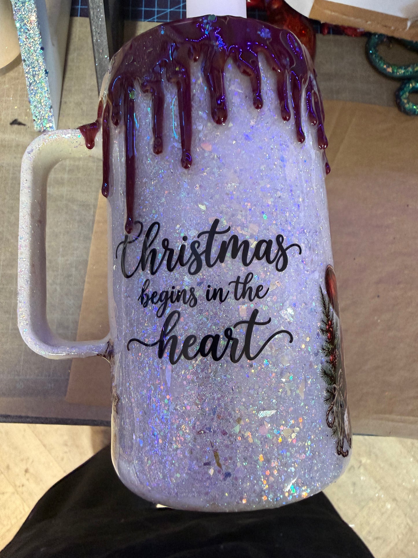 20oz  Xmas mug white/cream
